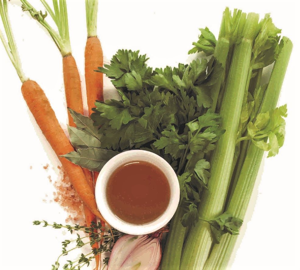 bone broth and vegetables